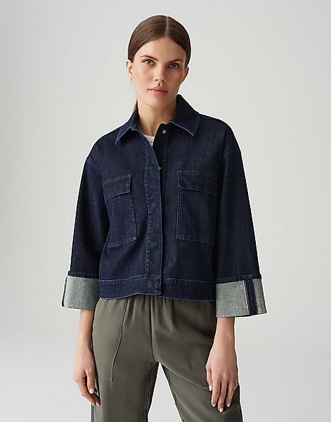 OPUS Jeansjacke HOLLICE mit Rinsed Waschung breiter Saum, aufgesetzte Patte günstig online kaufen