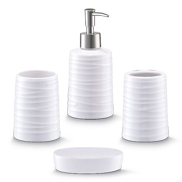 Zeller Present Badaccessoire-Set Bad-Accessoires-Set, 4-tlg., Keramik, günstig online kaufen