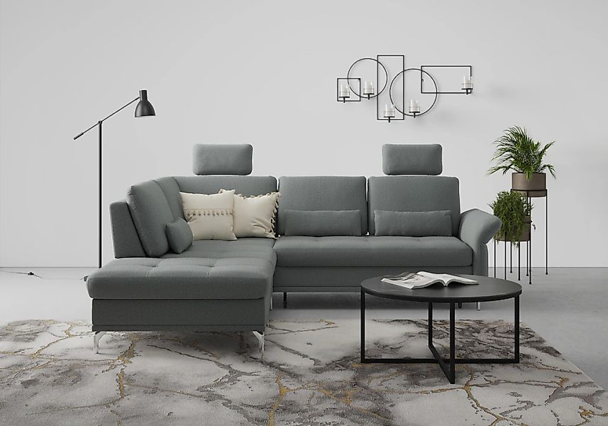 Home affaire Ecksofa "Palm Beach L-Form" Federkern, mit Sitztiefenverstellu günstig online kaufen
