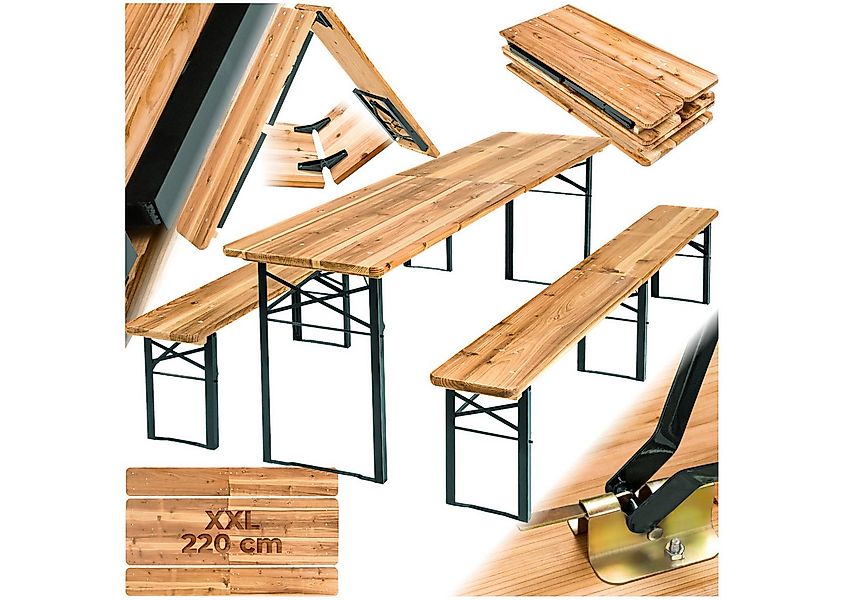 tectake Bierzeltgarnitur Festzeltgarnitur Ralf 3-tlg. klappbar, (Set., 3-tl günstig online kaufen