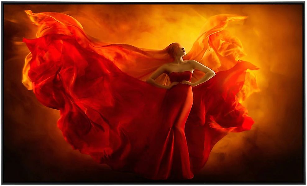 Papermoon Infrarotheizung »Frau im roten kleid«, sehr angenehme Strahlungsw günstig online kaufen