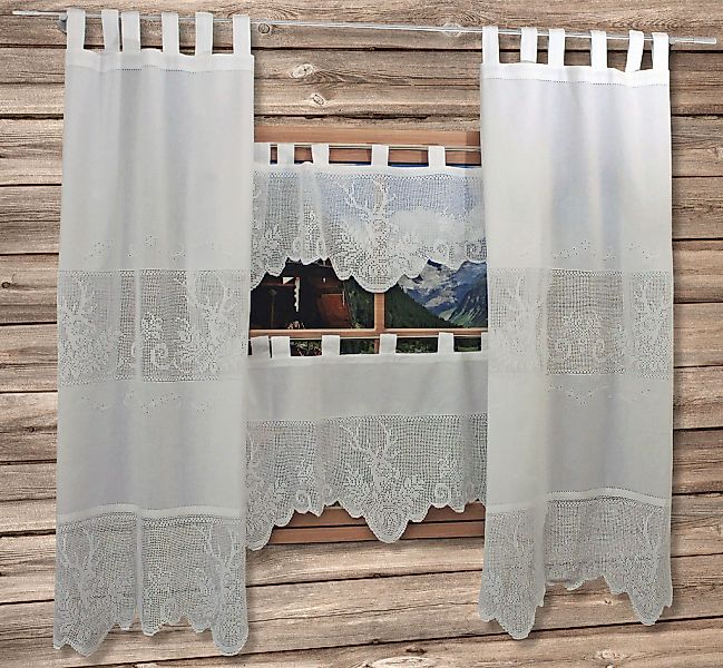 HOSSNER - ART OF HOME DECO Gardine "HIRSCH" Schlaufen 2 Stk. tlg. günstig online kaufen