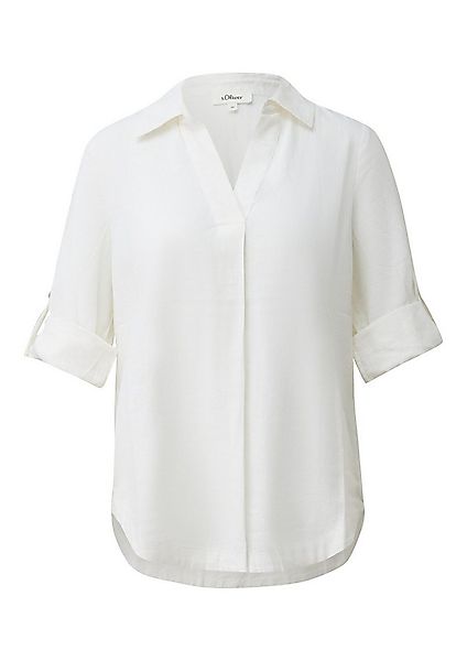 s.Oliver Kurzarmbluse Bluse Leinenmix-Bluse mit 3/4-Ärmeln und Turn-up günstig online kaufen