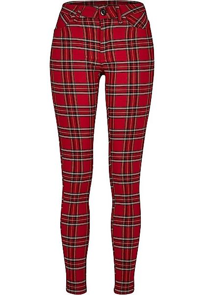URBAN CLASSICS Stoffhose Urban Classics Damen Ladies Skinny Tartan Pants (1 günstig online kaufen