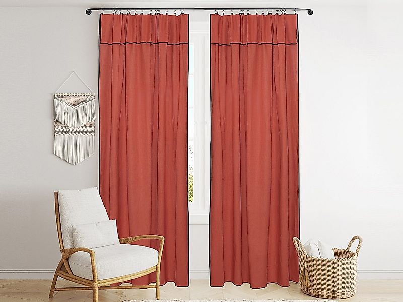 2er-Set Vorhänge aus Baumwolle & Leinen - 140 x 280 cm - Terracotta - BORIN günstig online kaufen