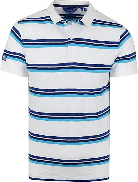 Superdry Classic Polo Shirt Streifen Weiß - Größe L günstig online kaufen