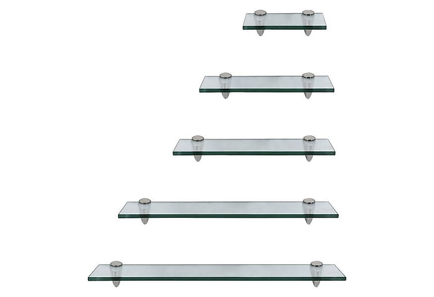 Clanmacy Wandregal Glasregal mit Halterung 20-60cm Glasboden Klarglas Glass günstig online kaufen
