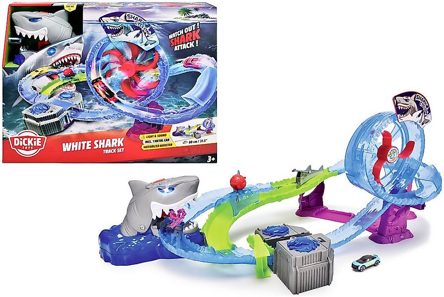 Dickie Toys Autorennbahn White Shark, inklusive Spielzeugauto, mit Licht un günstig online kaufen