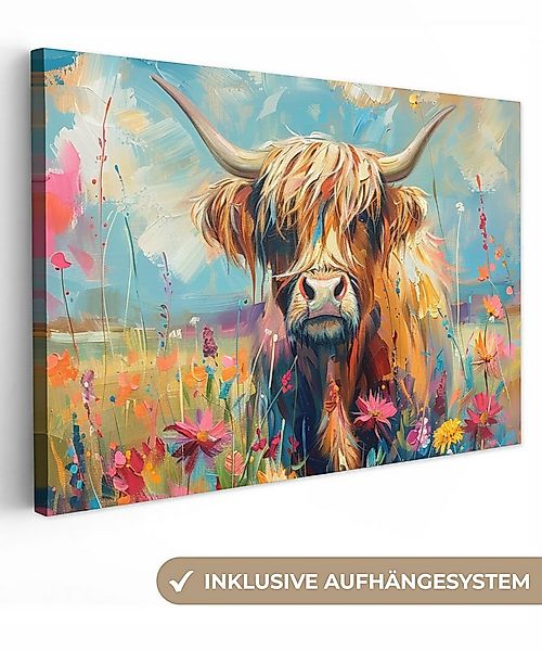 OneMillionCanvasses® Leinwandbild Schottische Hochländer - Natur - Farbenfr günstig online kaufen