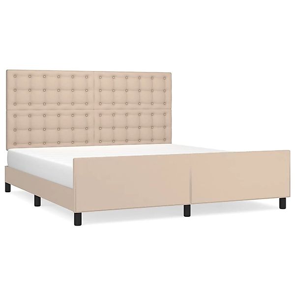 vidaXL Bettgestell mit Kopfteil Cappuccino-Braun 180x200 cm Kunstleder 3125 günstig online kaufen