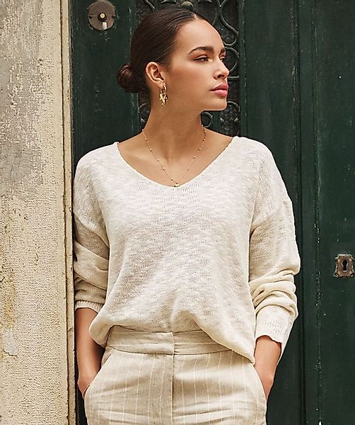 Esqualo Strickpullover Esqualo Pullover mit V günstig online kaufen