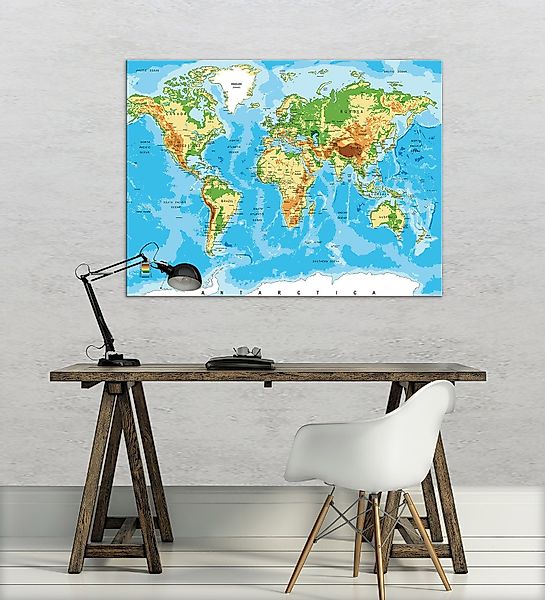 Wallarena Leinwandbild Weltkarte Kinderzimmer Kinder Wandbilder günstig online kaufen