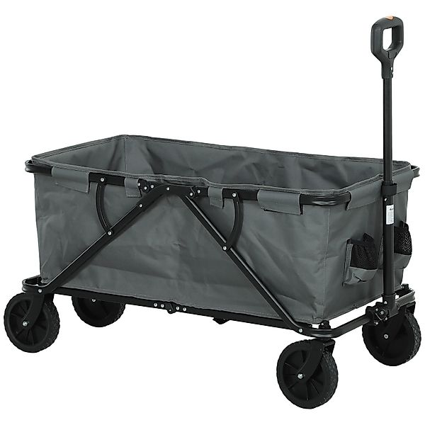 Outsunny Gartenwagen  Stahl Polyester Grau 100L x 55B x 56H cm günstig online kaufen