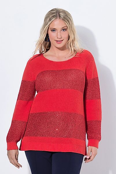 Ulla Popken Strickpullover Pullover Pailletten U-Boot-Ausschnitt günstig online kaufen