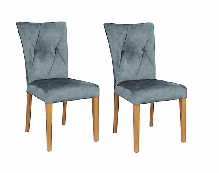 Home affaire 4-Fußstuhl »Diamond«, (Set), 2 St., Samtvelours, Sitz und Ruec günstig online kaufen