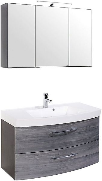 welltime Badmöbel-Set Florida, (2-St), Breite 100 cm, Waschtisch mit gewölb günstig online kaufen