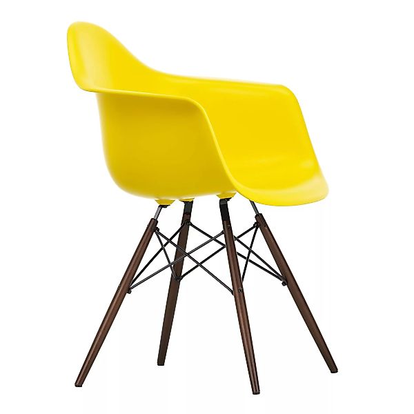 Vitra - Eames Plastic Armchair DAW Gestell Ahorn dunkel - sunlight/Sitzscha günstig online kaufen