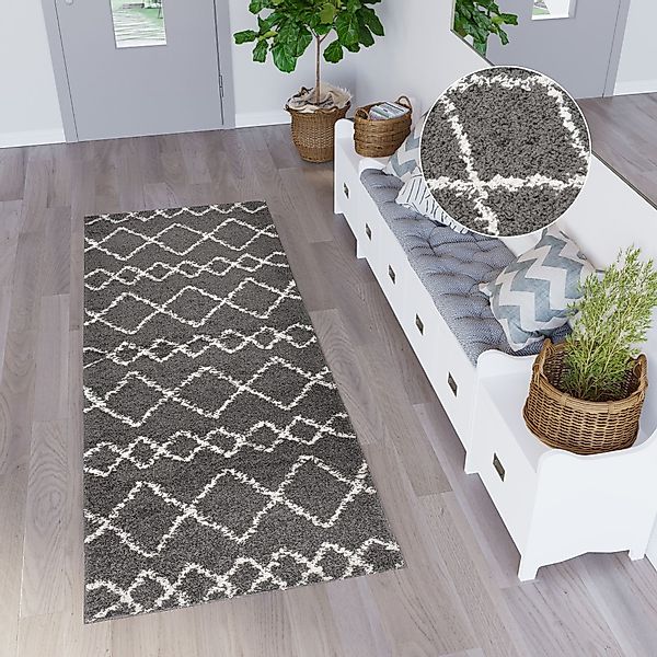 Tapiso Hochflor-Läufer DELHI, rechteckig, Höhe: 30 günstig online kaufen