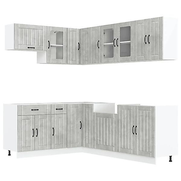 vidaXL 11 Tlg Küchenschrank-Set Lucca Betongrau Holzwerkstoff 3314895 günstig online kaufen