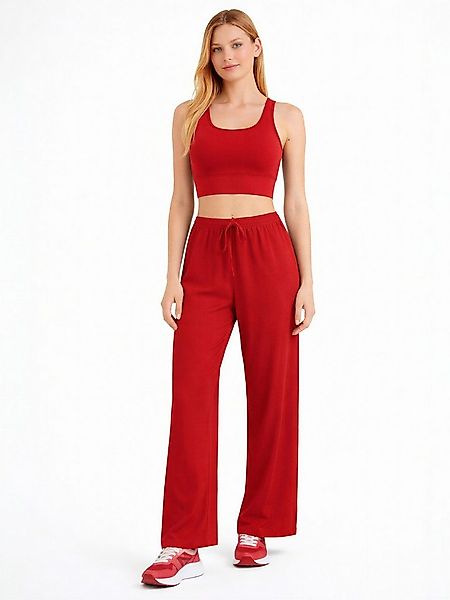 fashionshowcase Palazzohose Damen Crinkle Stoffhose elastischer Bund Tunnel günstig online kaufen