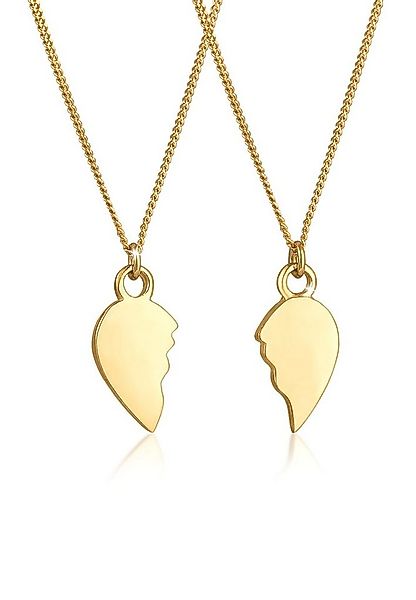 Elli Ketten-Set Herz gebrochen Freundin Partner 2er Set 925 Silber, Herz günstig online kaufen