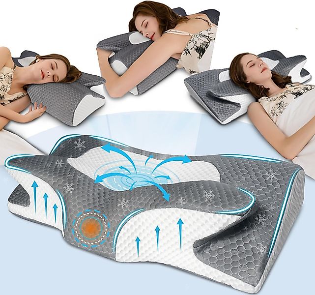 Esun Nackenstützkissen Memory Foam Kissen, Ergonomisches Kopfkissen, Nacken günstig online kaufen
