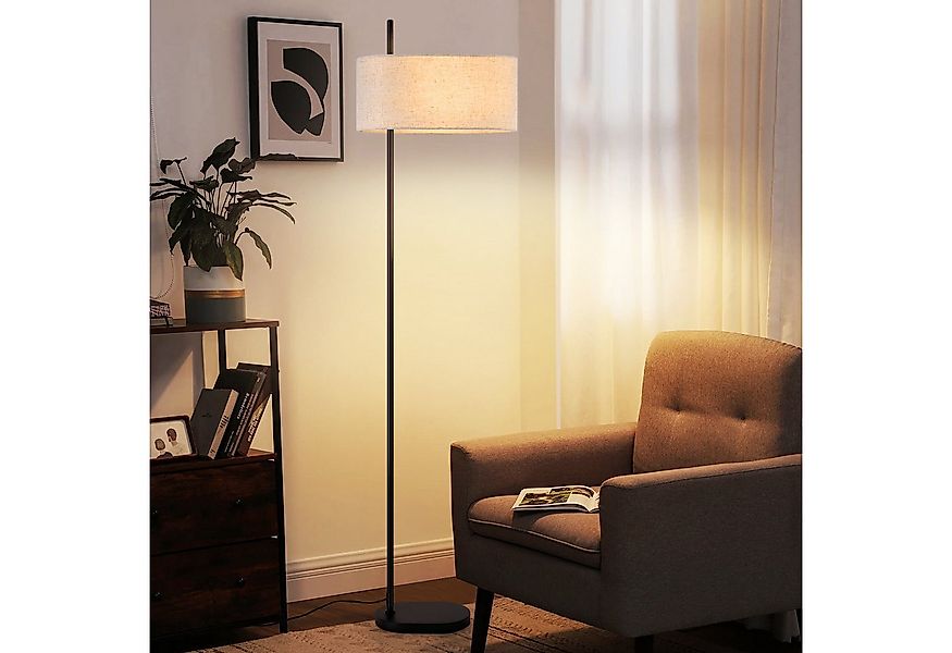 ZMH Stehlampe 154cm Schwarz Stehleuchte Stoffschirm E27 Retro für Schlafzim günstig online kaufen