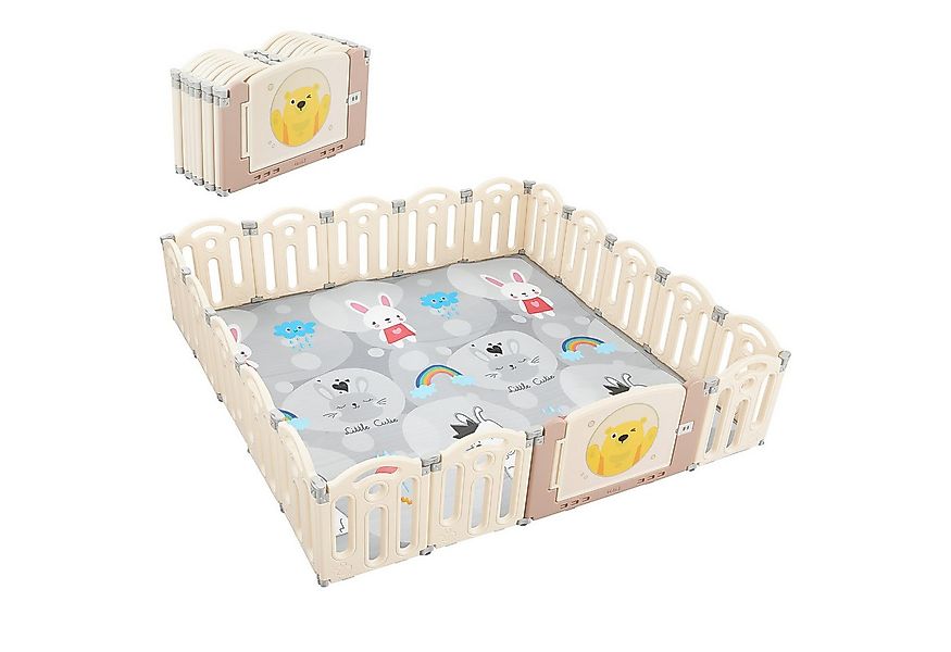 oyajia Laufgitter Laufstall Faltbar Laufgitter Baby Mit Tür und Spielzeugbo günstig online kaufen