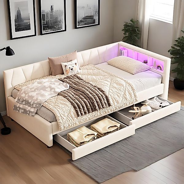 OKWISH Schlafsofa Polsterbett Stauraumbett, Kinderbett mit günstig online kaufen