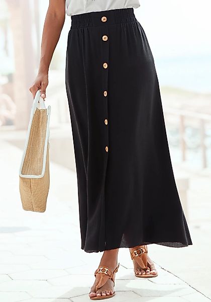 Vivance mit Zierknöpfen in Holzoptik, elastischer Sommerrock günstig online kaufen