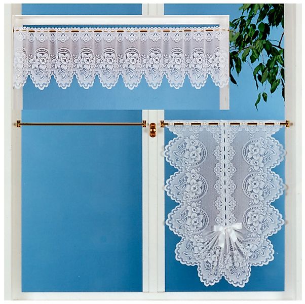 heimtexland Scheibengardine Blumen Gardine gebogt I vielseitige Deko-Varian günstig online kaufen