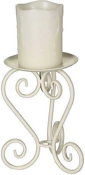 Ambiente Haus Kerzenständer Kerzenständer in Antikweiß - (H) 20 cm (1 St) günstig online kaufen