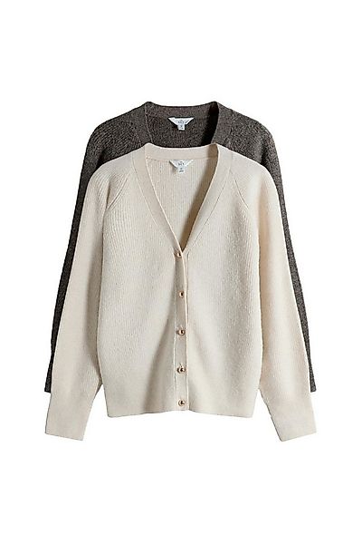The Set Strickjacke The Set Grobstrickjacken mit V-Ausschnitt, 2er-Set (2-t günstig online kaufen