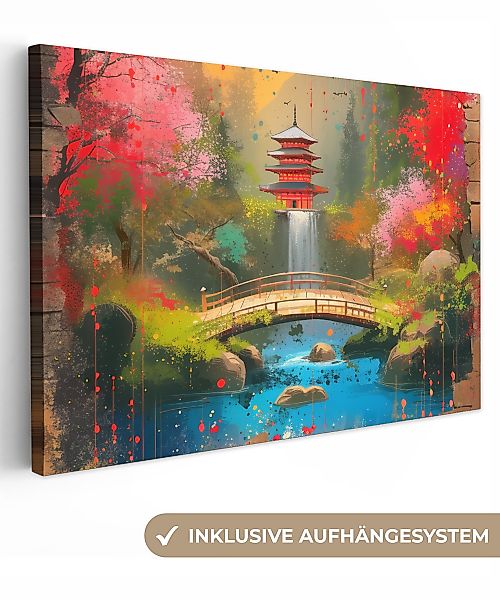 OneMillionCanvasses® Leinwandbild Graffiti - Japanischer Garten günstig online kaufen