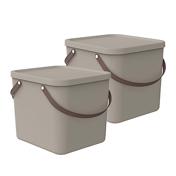 ROTHO Aufbewahrungsbox 2er-Set stapelbare Aufbewahrungskiste 40l günstig online kaufen