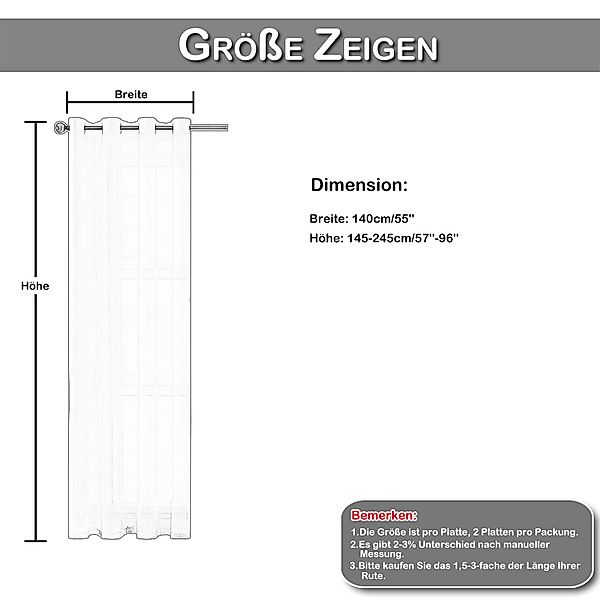 BTTO V&G Gardine Voile Gardinen (2 günstig online kaufen
