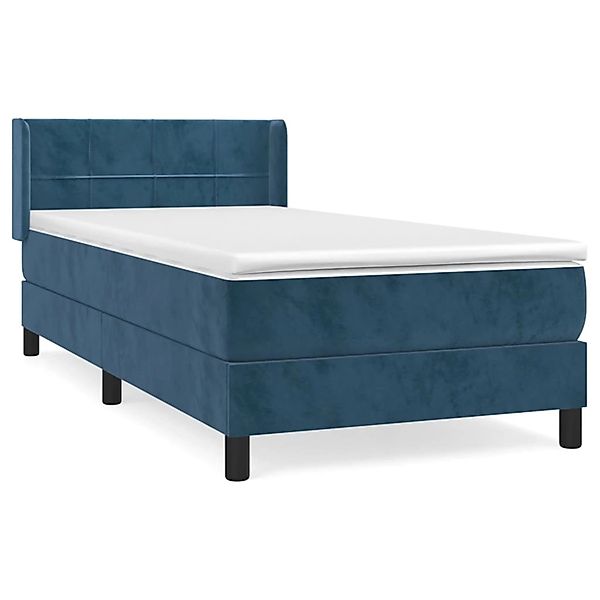 vidaXL Boxspringbett mit Matratze Dunkelblau 90x190 cm Samt1537170 günstig online kaufen