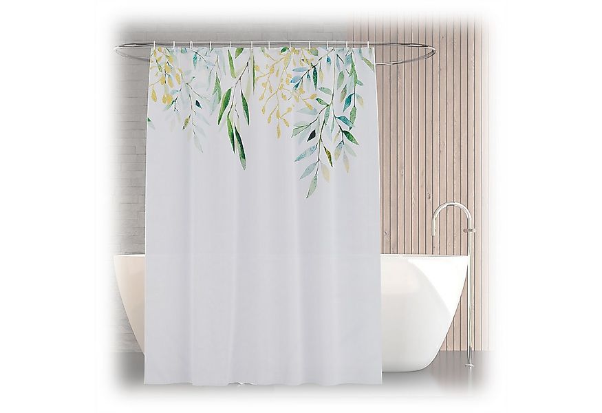 relaxdays Duschvorhang 180x200 cm mit Motiv Breite 180 cm (Pflanzen), 180x2 günstig online kaufen