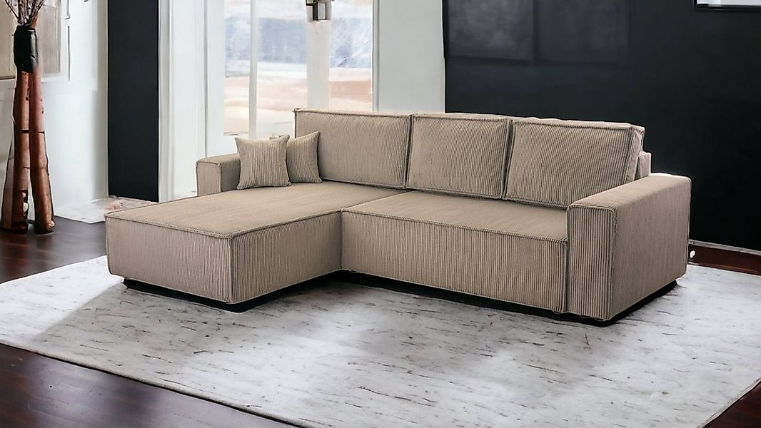 DD-COLLECTION Ecksofa Wohnlandschaft Gera XL Größe, Grau, Cappuccino, mit B günstig online kaufen