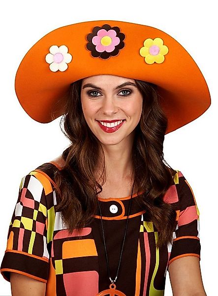 Metamorph Hippie-Kostüm Hippie Hut - Schlapphut aus Wollfilz Fasching, 70er günstig online kaufen