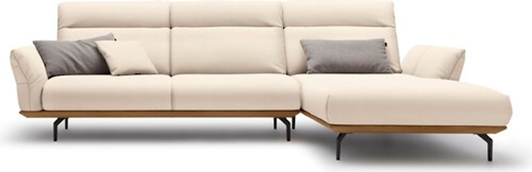 Creation BY ROLF BENZ Ecksofa »CR.460«, Sockel in Nussbaum, Winkelfüße in U günstig online kaufen