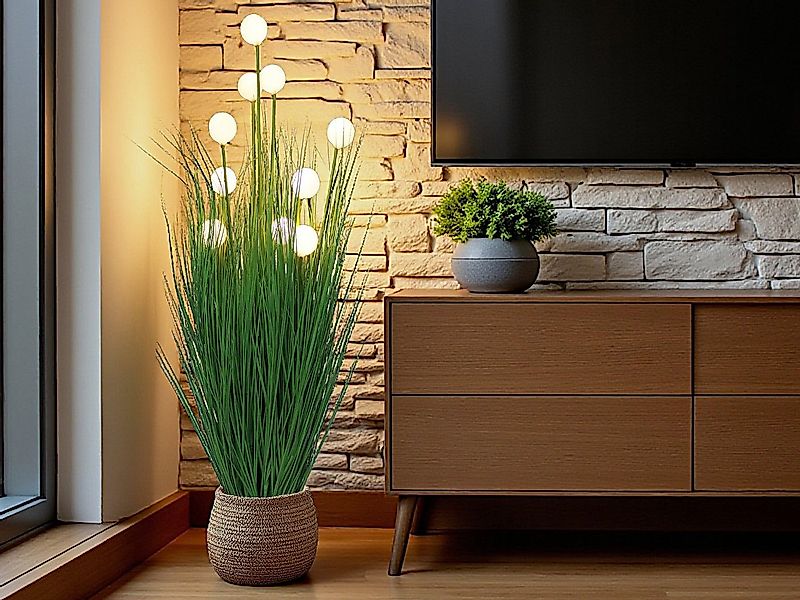 Kunstpflanze Kunstgras Dekogras Stehlampe Dekoleuchte künstliche Pflanze Gr günstig online kaufen