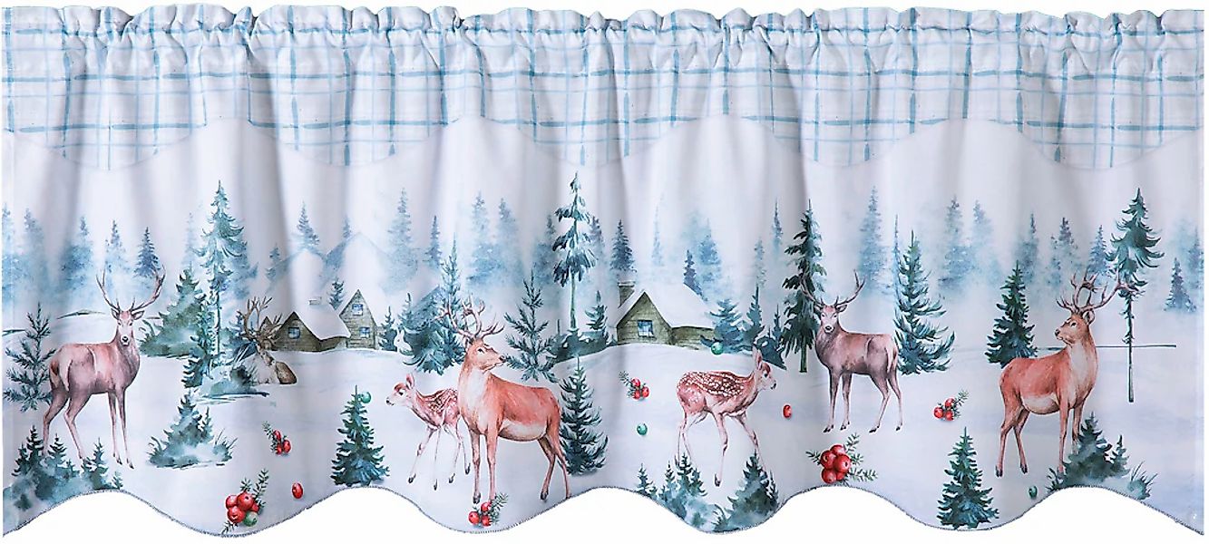 Weckbrodt Scheibengardine "Hayo" Stangendurchzug 1 Stk. tlg. Microsatin, bl günstig online kaufen