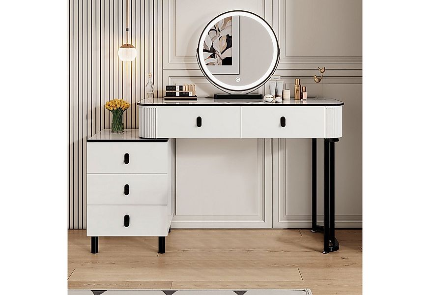 Woltu Schminktisch (1-St), mit Mobiler Spiegel, 2 Schubladen, 1 Seitenschra günstig online kaufen