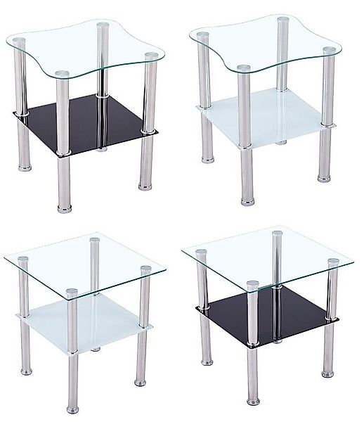 HOOZ Beistelltisch Beistelltisch 40x40cm, schwarze Ablage - gerundet (Set, günstig online kaufen