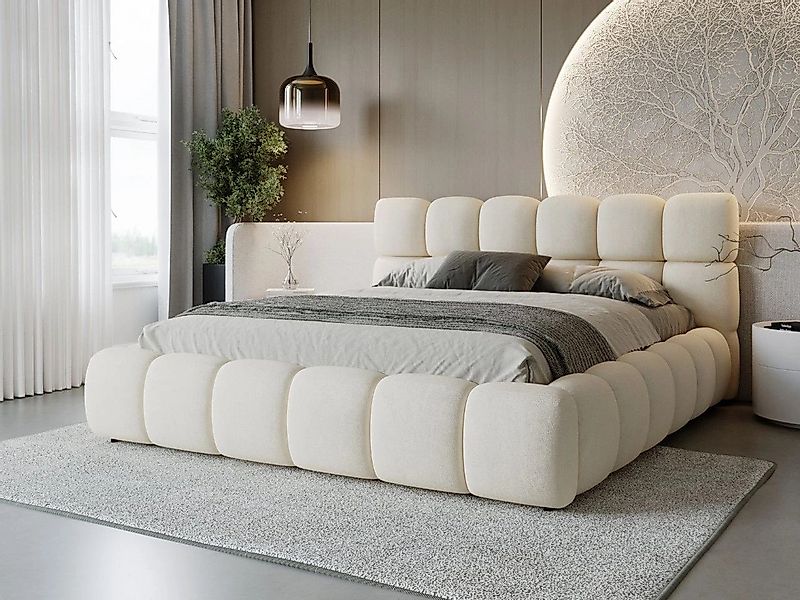 GrainGold Polsterbett mit Bettkästen MODO, Modern Bett mit Kopfteil - 140x2 günstig online kaufen