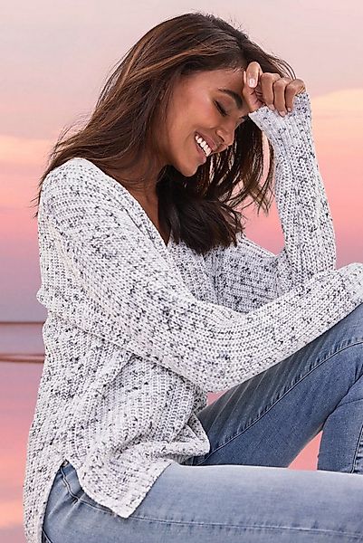 Buffalo V-Ausschnitt-Pullover aus weichem Chenille, Strickpullover, kuschel günstig online kaufen