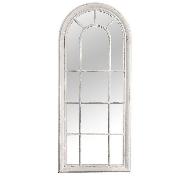 LebensWohnArt Wandspiegel Shabby Chic Rundbogen-Fenster-Spiegel 140cm weiss günstig online kaufen