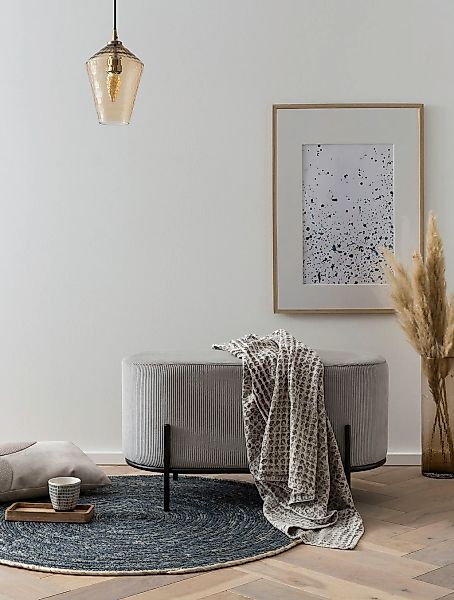 SalesFever Polsterhocker "Komfortabler Polsterhocker" mit Design-Gestell au günstig online kaufen