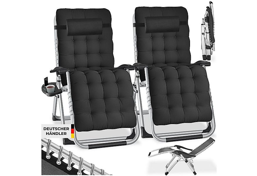 tectake Gartenstuhl Sonnenliege „Cloud“ – klappbar, verstellbar, mit Polste günstig online kaufen